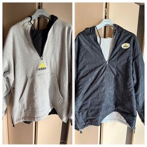 Adidas Gray and Black Reversible Hoodie
